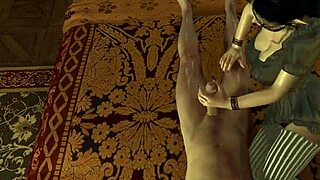 Goth elf gives handjob and blowjob in POV 3D!