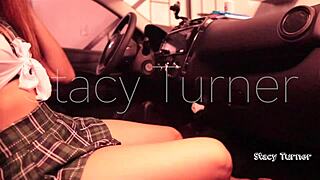 three 18yo asian teens climax in public car