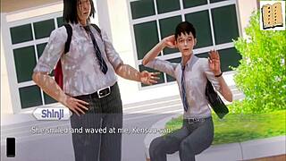 I explore the academy in this anime game