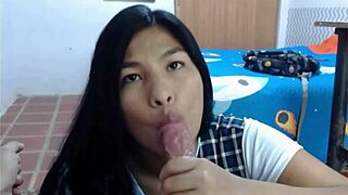 Latina amateurs receive facial cumshots and deepthroats in homemade Christmas compilation.