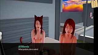 Watch this shaved redhead anime babe dive into muff with tits and ass exposed!