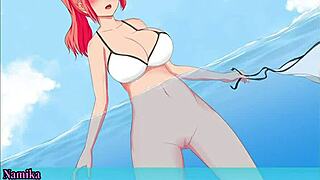 Schoolgirl exhibitionist masturbates on crowded beach