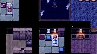 Can Natsuki handle the monster cock pouring cum deep in her womb in this hentai game?