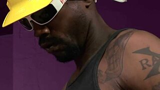 Latin guy gets bent over for black stud's monster cock