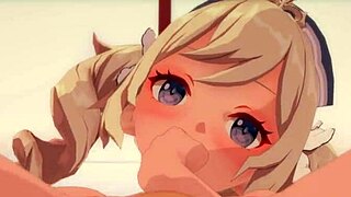 angelic barbara from genshin impact in hentai adventure