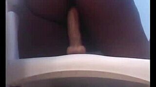 ebony girl rides dildo on chair feeling deep pleasure