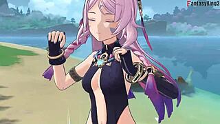Full-fledged animated hentai with a beautiful oppai woman called Citlali from Genshin Impact