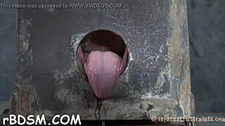 clamped up sweetheart gets a hook in her anal with toy t