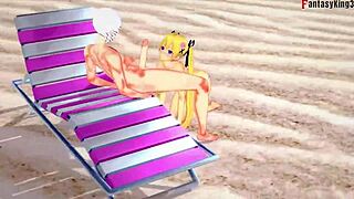 Marie Rose in bikini, fucking wildly on the beach!