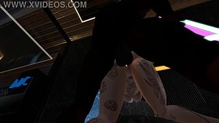 Black man fucks Latina woman in Second Life nightclub