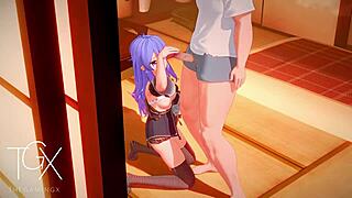 roxy fucks in various positions with blowjobs in anime hentai game