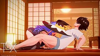 roxy fucks in various positions with blowjobs in anime hentai game