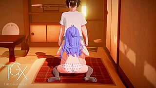 roxy fucks in various positions with blowjobs in anime hentai game