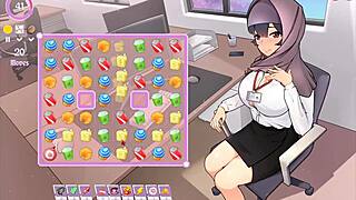 Tsundere milf boss teasing with big tits