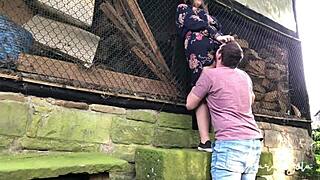 Damn! Wild Fucking at Abandoned Barnyard in Public!