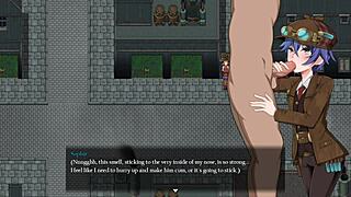 Detective girl helps inventor feel pussy sensation