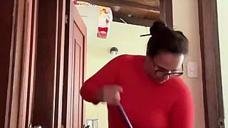 my cute milf neighbor masturbates to creampie in the bathroom