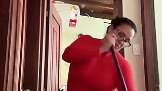 my cute milf neighbor masturbates to creampie in the bathroom