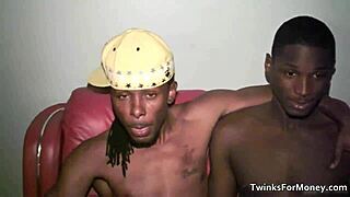 Steamy african thugs fuck twink in hardcore blowjob