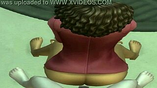 Ebony elegance shines at a house party in anime
