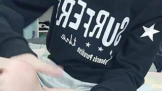 Young Asian boy enjoys foot fetish and buttplug play
