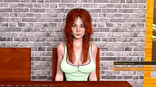 The boss with a big dick helps the hot red-haired president in this cartoon porn