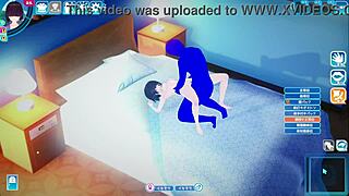 Anime girl with huge tits has sex