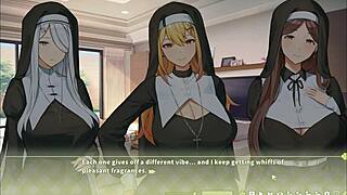 summer clover harem hentai ep 1, fired over giant cock. dude's 3d game outfit is wild!