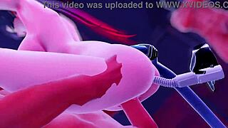 Jane strips naked in 3d animation