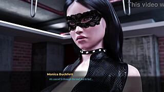 Monica rubbing cock in bar game?