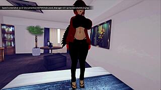 Beautiful threesomes with big breasted women in a holo porn manager’s office