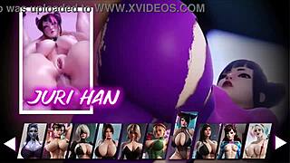 In this sex game, characters like Chun Li and Tifa engage in various scenes