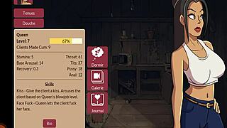 in the hg queens brothel, a girl creates her own fantasy brothel with sluts and blowjobs