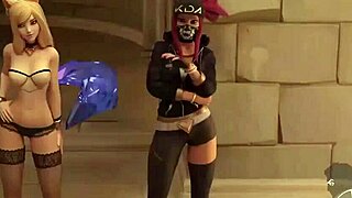 league of legends k da team gets gangbanged