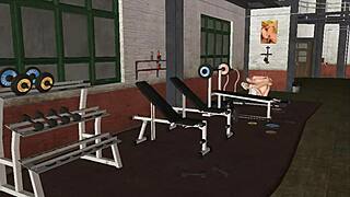 fitness trainer fucks girl on treadmill, feeling so intense and horny with fingering