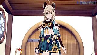 mona, kirara, and aether, your intense sex is so hot!