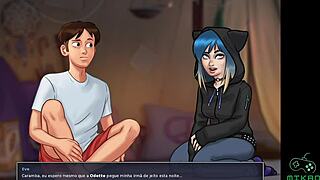 Hey, catch Summertime Saga Ep 87 with a sneaky plan for busty Odette and redhead Gracce in this wild cartoon!