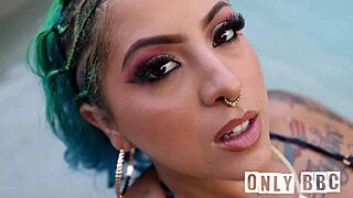 Lovely Latina Spanish Barbie Oiled Up and Fucked Hard by Pool