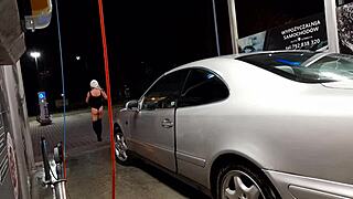 Wow, Public Car Wash Turns Wild With Tranny Action!