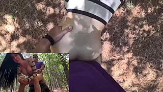 karol smith, sexy mexicana, bangs a fan raw in the woods