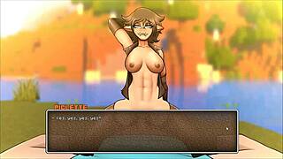 Hornycraft parody hentai game pornplay ep 47 piglin happy ending with huge monster cock and big tits