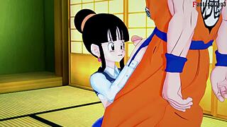 Chichi Bangs Gohan and Goku in Wild Anime Threesome Fantasy