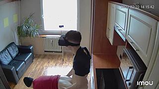 Scoout007 muscles up for intense kitchen counter banging. Czech bodybuilder shows off raw power.