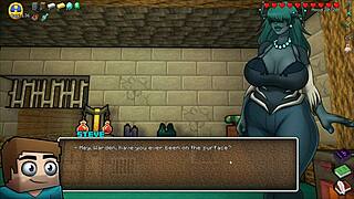 Hornycraft parody hentai game pornplay ep 47 piglin happy ending with huge monster cock and big tits