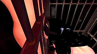 wife locked in cage for hardcore bdsm sex