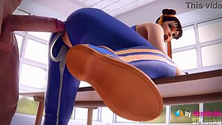 Geez, Chun-Li takin' a huge creampie in doggystyle 3D animation!