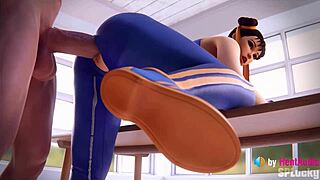 Geez, Chun-Li takin' a huge creampie in doggystyle 3D animation!