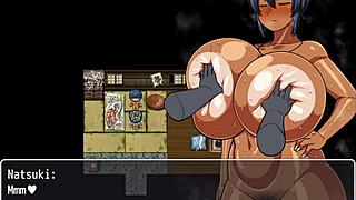 tanned girl natsuki in photoshoot massage