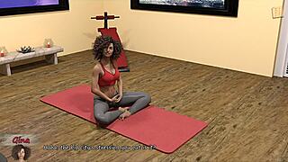 Gina's Touching Herself Through Yoga Pants 😏