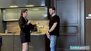 Welcome to the Neighborhood! Ladylyne Treats Guest with Huge Tits! 😍